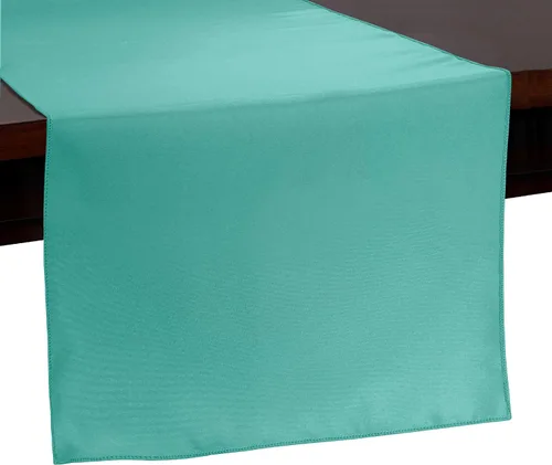 Vista 16 de ULTIMATE TEXTILE Camino de mesa de poliéster de 14 x 72 pulgadas, color azul aguamarina