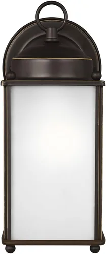Vista 8 de Generation Lighting 8592001-965 - Farol de pared para exteriores Castle One Light, acabado de níquel cepillado antiguo, 8.25 pulgadas de alto, 4.25