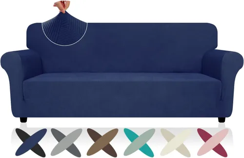 Vista 82 de ZNSAYOTX Funda súper elástica para silla (30"-47"), nuevas fundas de silla a rayas para sala de estar, aptas para perros y mascotas, protector