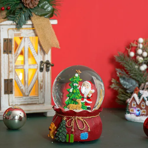 Vista 9 de DUSVALLY Bola de Nieve de Navidad, Bola de Cristal Musical con Purpurina Ideal para Amigos y Familia, Globo de Agua de Vidrio de 100 mm Enrollable