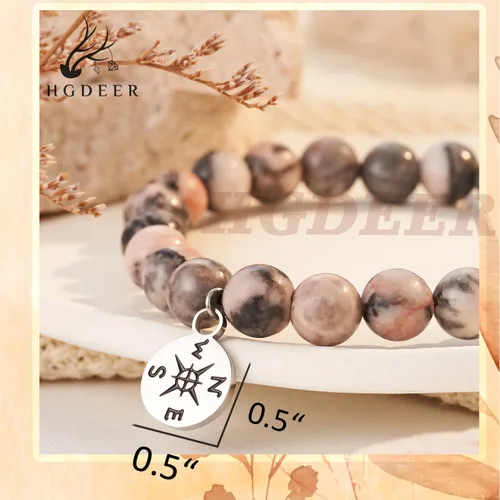 Vista 24 de HGDEER Pulsera de jubilación de piedra natural para mujeres/hombres 2024, regalos de despedida de despedida, regalo de San Valentín para compañeros