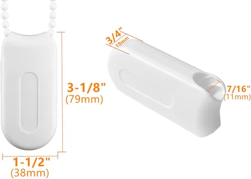 Vista 2 de Cable de repuesto de 2 piezas para persianas verticales, persianas enrollables, persianas de ventana de plástico blanco, mango de seguridad, tensor