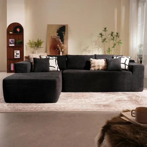 Vista 16 de HOOOWOOO Cloud - Sofás seccionales para sala de estar, sofá modular sin montaje, 110 x 79 pulgadas, de pana afelpada, juego de sofá grande