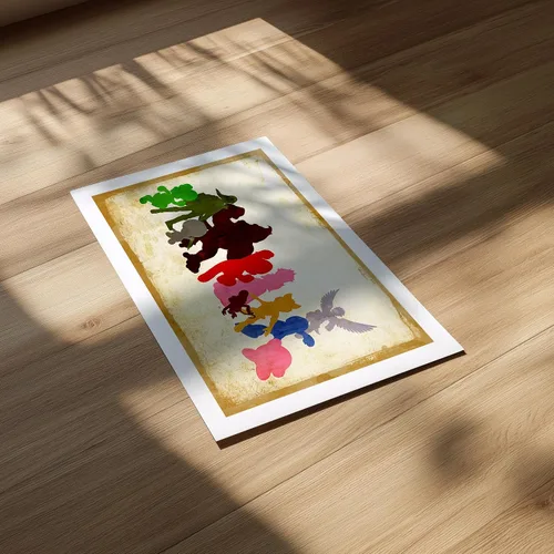 Vista 3 de CultClassicPosters Super Smash Bros - Impresión artística de Nintendo All‑Stars – Póster minimalista hecho a mano de 13 × 19 con personajes icónicos