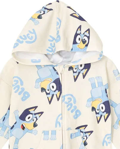 Vista 4 de Bluey Overol de forro polar con cremallera para niñas pequeñas a niños pequeños