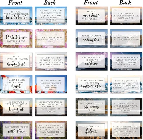 Vista 4 de JBH Creations Tarjetas con versículos bíblicos con texto en inglés «Be Not Afraid» («Be Not Afraid»)