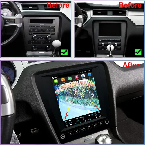 Vista 2 de Para Ford Mustang Radio Actualización 2010-2014 Android Estéreo Navegación Reemplazo 9.7 Pulgadas Pantalla Táctil Inalámbrica Carplay WiFi Cámara