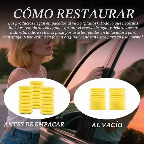 Vista 5 de PSLER 24 almohadillas aplicadoras de cera para automóvil, almohadillas