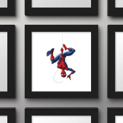 Vista 3 de Trends International Gallery Pops Marvel Comics Spider-Man - Póster de pared para colgar, 12 x 12 pulgadas, versión enmarcada en negro