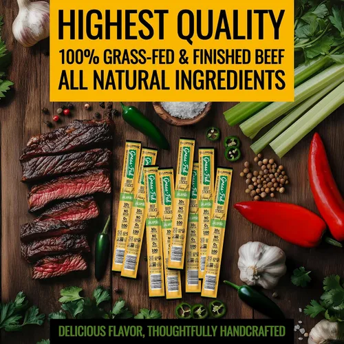 Vista 4 de Tillamook Country Smoker Palitos de Carne de Res 100% Alimentada con Pasto, Cero Azúcar, Jalapeño, 1.15 Onzas (Paquete de 8) Whole 30, Sin OMG