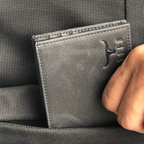 Vista 8 de TORO - Cartera de piel con bloqueo RFID para hombre, Antracita, Cartera Rfid