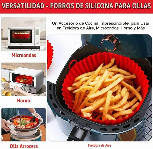 Vista 6 de Forros de silicona para freidora de aire Ninja AF101/161/150, compatible con COSORI/Gourmia/PowerXL/Instant