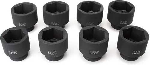 Vista 2 de VCT Juego de dados de impacto superficial jumbo SAE (2-1/16" - 2-1/2") Acero Cr-Mo de 8 piezas de 3/4