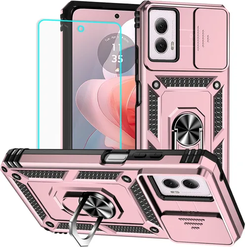 Vista 11 de HNHYGETE Funda para Moto G Power 5G 2024 con protector de pantalla: [grado militar de 20 pies a prueba de caídas] Funda protectora a prueba