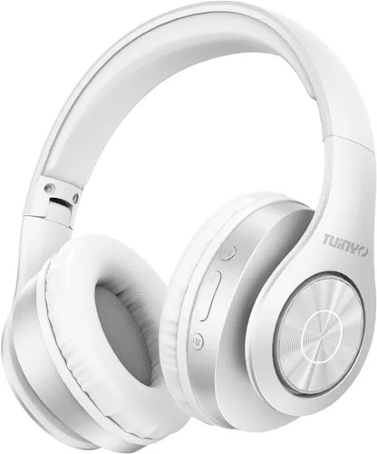Vista 9 de Tuinyo Audífonos inalámbricos Bluetooth, auriculares estéreo, 35 horas de tiempo de reproducción inalámbrica, con graves profundos, orejeras