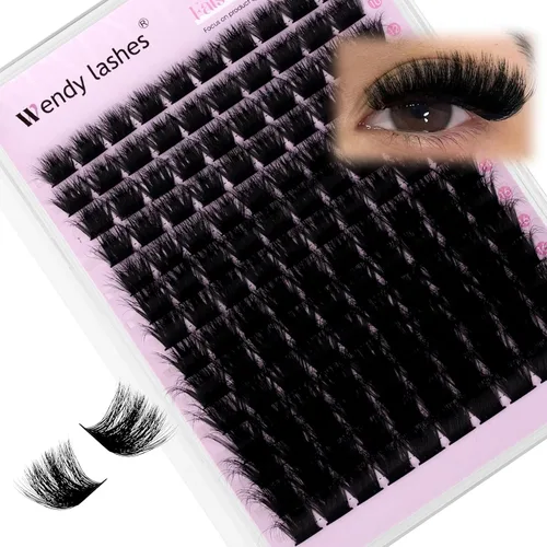 Vista 13 de WENDY LASHES Extensiones de pestañas onduladas con efecto 3D, extensiones de pestañas de volumen 100D de 0.394-0.709 in
