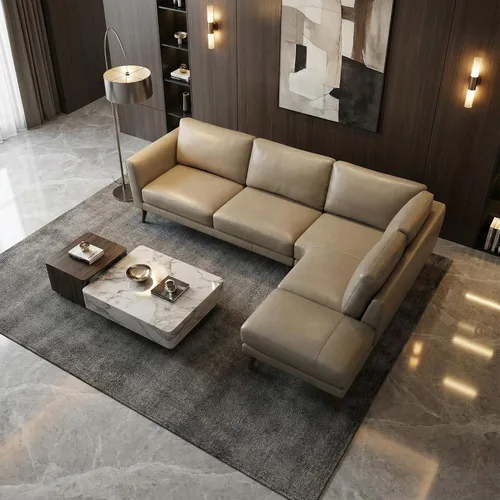 Vista 18 de Anthony - Sofá modular esquinero con orientación izquierda, sofá modular en forma de L de 4 asientos, sofá moderno tapizado suave para sala