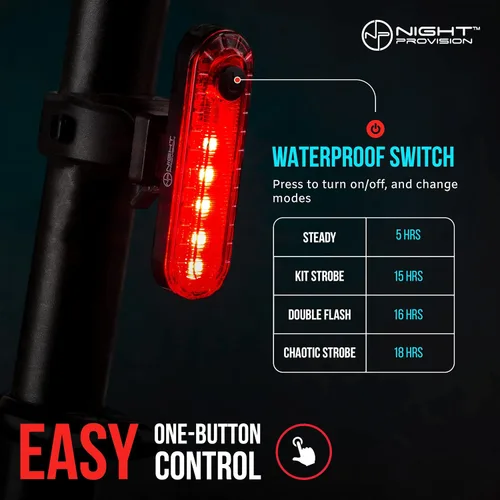 Vista 5 de Paquete de 2 luces traseras para bicicleta, fácil instalación de luces traseras de bicicleta, luces de bicicleta recargables USB C para conducción