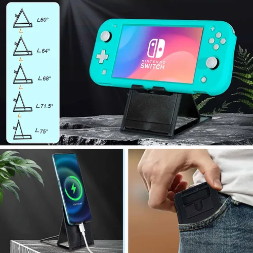 Vista 6 de Accessories Kit for Nintendo Switch Lite - YOOWA Accessories Bundle with Carrying Case, Protective Cover case, 2-Pack Tempered Glass Screen