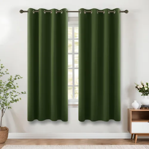 Vista 219 de KOUFALL Cortinas de Baño Aqua para Ventana, Juego de 2 Paneles Decoración Costera Cortinas Cortas Opacas para Ventana Pequeña de Cocina Puerta