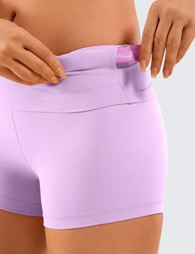 Vista 3 de CRZ YOGA Womens Naked Feeling Biker Shorts - 3'' 4'' 6'' 8'' 10'' High Waist Yoga Workout Running Shorts Spandex