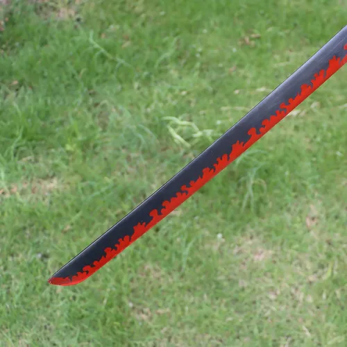 Vista 6 de Bowen - Espada de anime Demon Slayer, Tanjirou Rengoku Samurai, 40.5 pulgadas de acero al carbono real