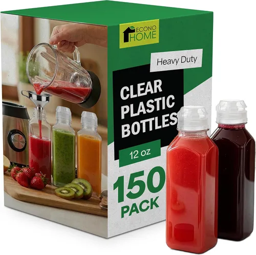Vista 15 de EconoHome Paquete de 50 botellas cuadradas de jugo de 16 onzas, sin BPA