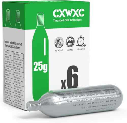 Vista 10 de CXWXC 16g / 25g Threaded CO2 Cartridges for Bike Tires
