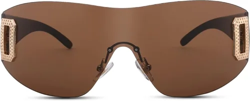 Vista 2 de gentlemaker Trendy Rimless Y2K Sunglasses for Women Men,Wrap Around Stylish Shield Frameless Sunglasses