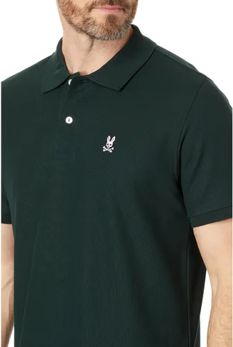Vista 3 de Psycho Bunny Polo piqué clásico verde bosque XL (hombre 7 de EE. UU.), Verde bosque