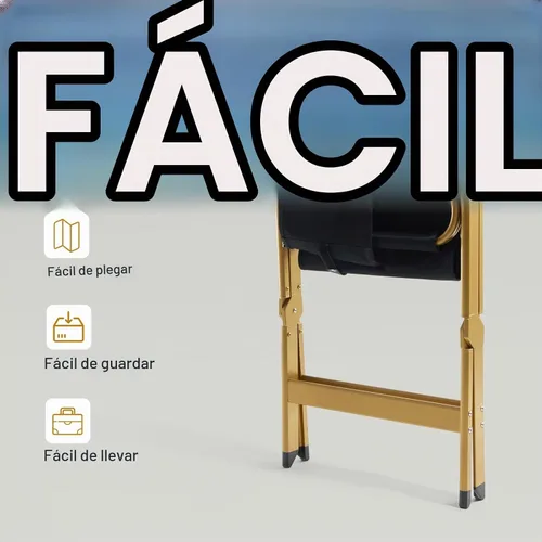 Vista 5 de EVER ADVANCED Silla de directores de aluminio, sillas plegables de cine de estudio, silla de vendedor de eventos, 19 pulgadas de altura del asiento