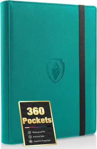 Vista 12 de Carpeta prémium de 9 bolsillos para tarjetas de 360 tarjetas, carpeta de tarjetas comerciales Fabmaker PU Sturdy Card Collection Album