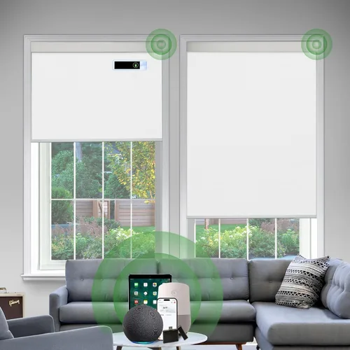Vista 10 de Persianas motorizadas con control remoto, persianas automáticas opacas de enfriamiento con panel solar, persianas inteligentes inalámbricas