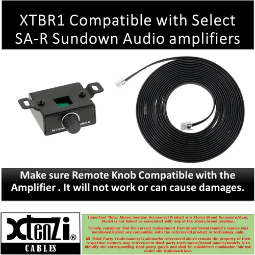 Vista 2 de Xtenzi Pomo de control remoto de graves XT91528 compatible con amplificador de audio SA-R V1 Sundown