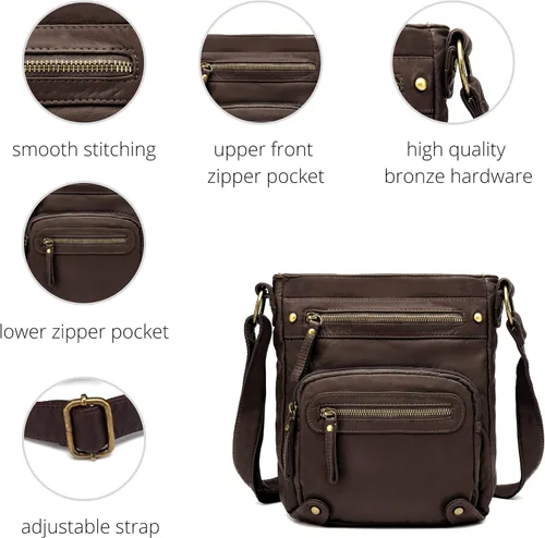 Vista 5 de Scarleton Crossbody Bags for Women Travel Bag Purses and Handbags Multi Pocket Shoulder Bag Ultra Soft Faux Leather, H1693