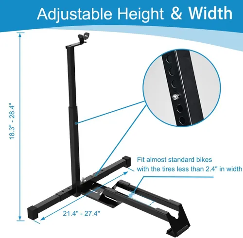 Vista 3 de Qualward Soporte vertical para bicicleta, diseño vertical ajustable, ahorro de espacio para sala de estar, dormitorio y garaje