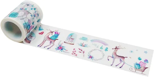 Vista 13 de Wrapables Diseños Decorativos Washi Cinta de Enmascarar, 0.787 in x 16.4 ft, Trenes de Navidad