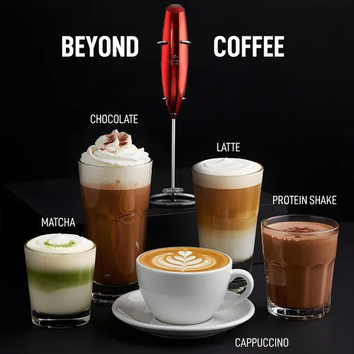 Vista 274 de Zulay Milk Boss Espumador de leche potente manual, hace espuma para latte, batidor para mezclar bebidas, café, miniespumador para capuchino, frappé