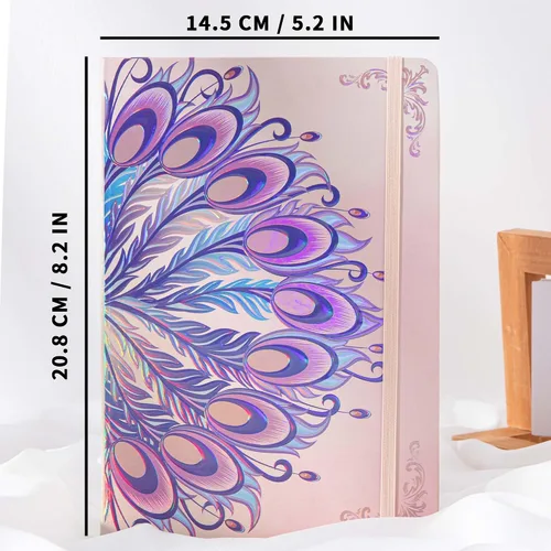 Vista 3 de TIEFOSSI Cuaderno de Diario A5 - Cuadernos de Tapa Dura Rayados para la Universidad para Mujeres - Papel Grueso de 100 g/m² 224 Páginas Numeradas