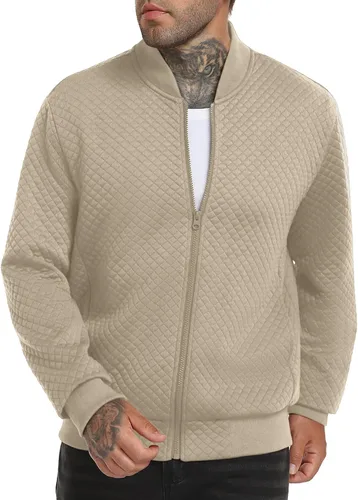 Vista 2 de Sudadera acolchada para hombre 2025, casual, elegante, chaqueta bomber versátil S-2XL