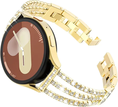 Vista 10 de FULLIFE Compatible with Samsung Galaxy Watch 7 6 5 4 FE Band 40mm 44mm for Women, Jewelry Metal Wristband Strap for Galaxy Watch 6 Classic 4 Classic