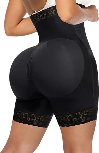 Vista 2 de YIANNA Fajas de control de abdomen para mujer, fajas colombianas sin tirantes, pantalones cortos moldeadores de glúteos con cremallera