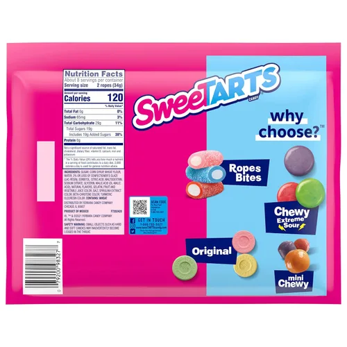 Vista 10 de SweeTARTS Cuerdas de arco iris trenzadas, 9 onzas, 12