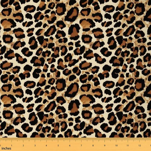 Vista 103 de Tela con Estampado de Leopardo por Yarda, Tela de Tapicería de Guepardo Africano Vida Silvestre para Sillas Sofá, Tela Impermeable de Piel de Animal