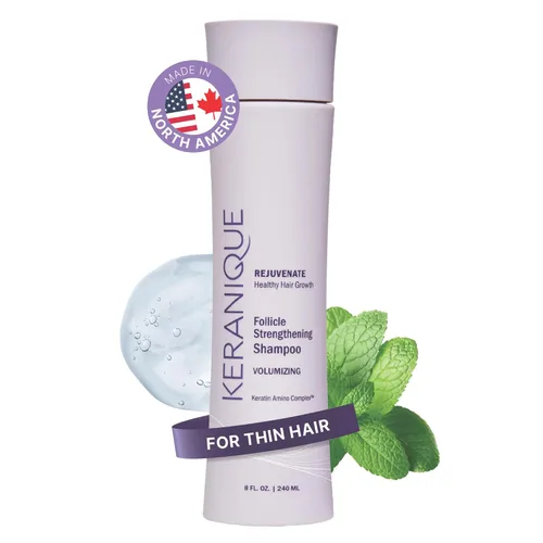 Vista 11 de Champú Voluminizador Keranique - Engrosamiento del cabello para cabello fino y que se adelgaza - Enriquecido con queratina, limpieza del cuero