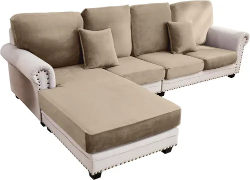 Vista 47 de Funda para Sofá de Terciopelo Elástico Funda de Cojín de Sofá 1 Pieza - Funda Elástica Lavable para Asiento o Respaldo, Fundas de Asiento para Sofás