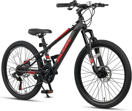 Vista 13 de Glerc Bicicleta de montaña para niños de 20, 24 y 26 pulgadas, bicicleta de montaña para niños y niñas a partir de 6 años, bicicleta Skyline de 21