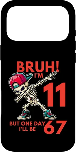 Vista 22 de Bruh I'm 11 But One-Day I'll Be 67 Retro 11th Birthday - Carcasa para iPhone 17