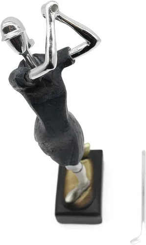 Vista 8 de Lukitas Estatua y escultura de Lady Golfer, decoración de figura de golf, adorno moderno creativo para decoración de oficina, sala de estar, resina