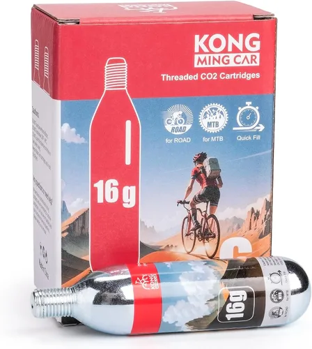 Vista 10 de Cartuchos de CO2 roscados de 0.56 oz/0.88 oz - Cilindro de CO2 para infladores de neumáticos de bicicleta - Gran recarga para neumáticos